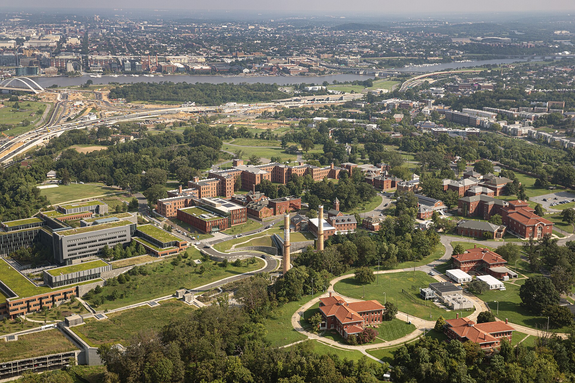 An aerial view of the U.S. Department of Homeland Security Headquarters, St. Elizabeths West Campus, in Washington, D.C., September 8, 2021.CBP photo by Glenn Fawcett